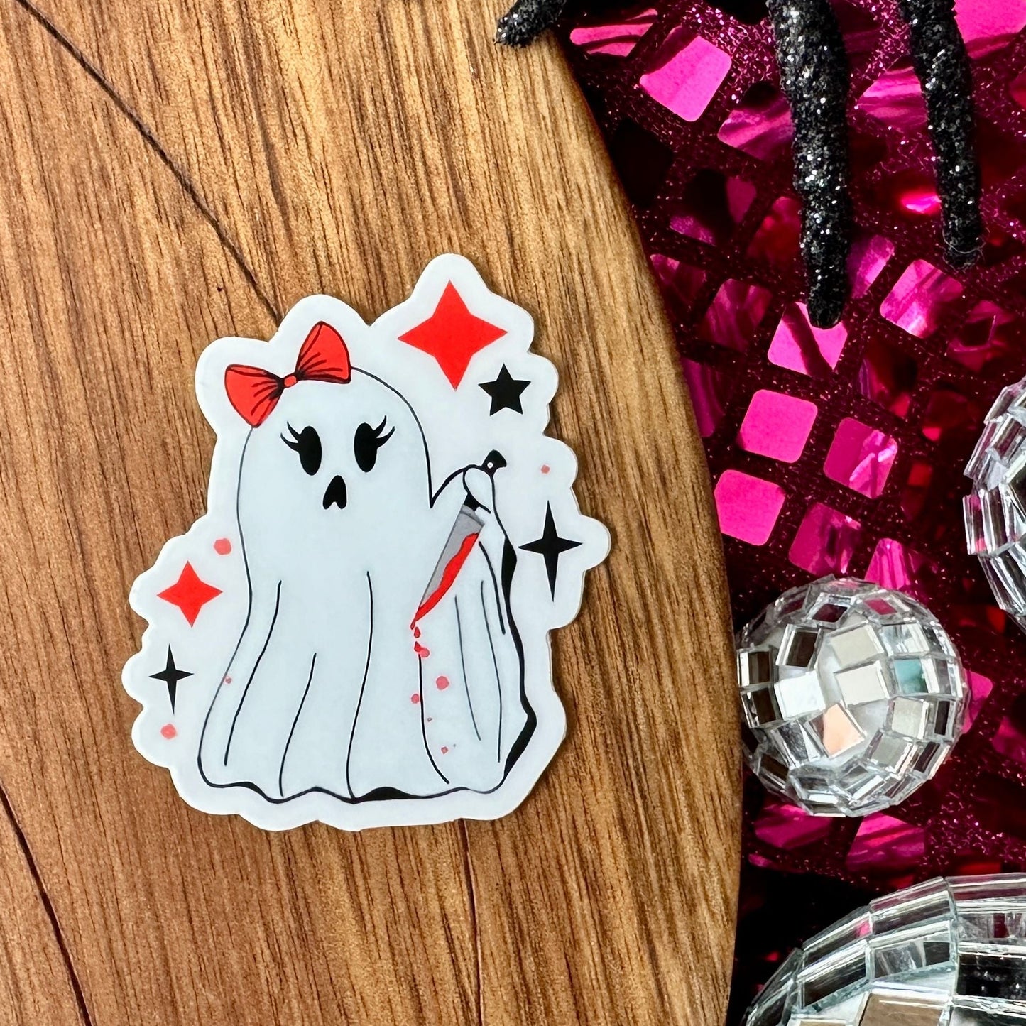 Killer Ghost Halloween Sticker