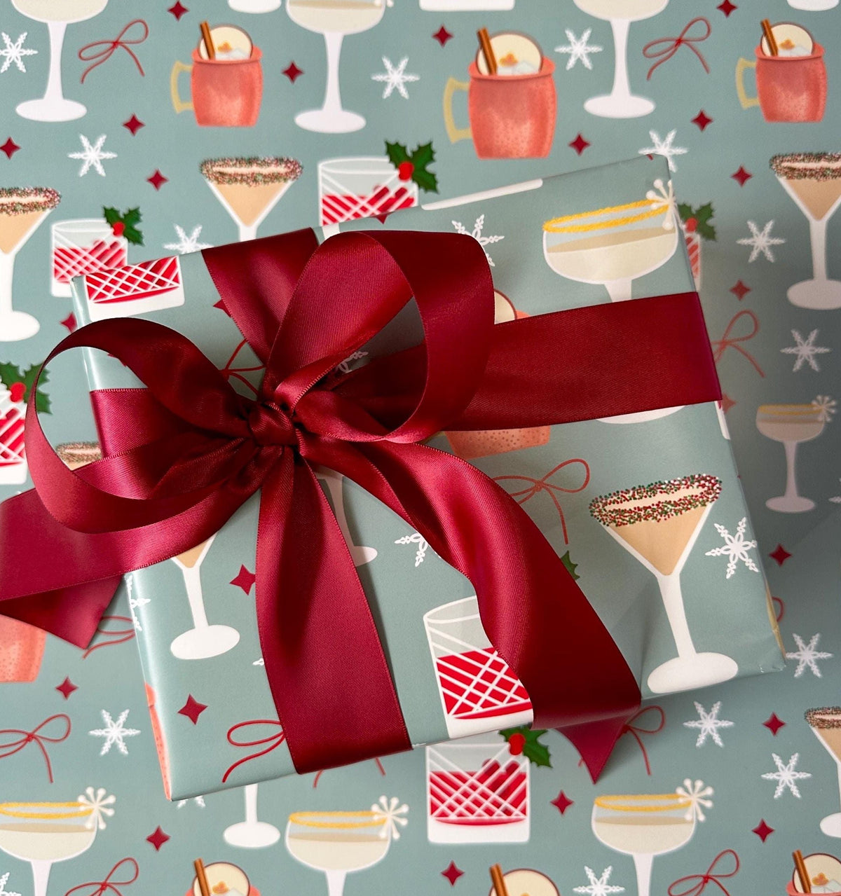 Christmas Cocktails Wrapping Paper