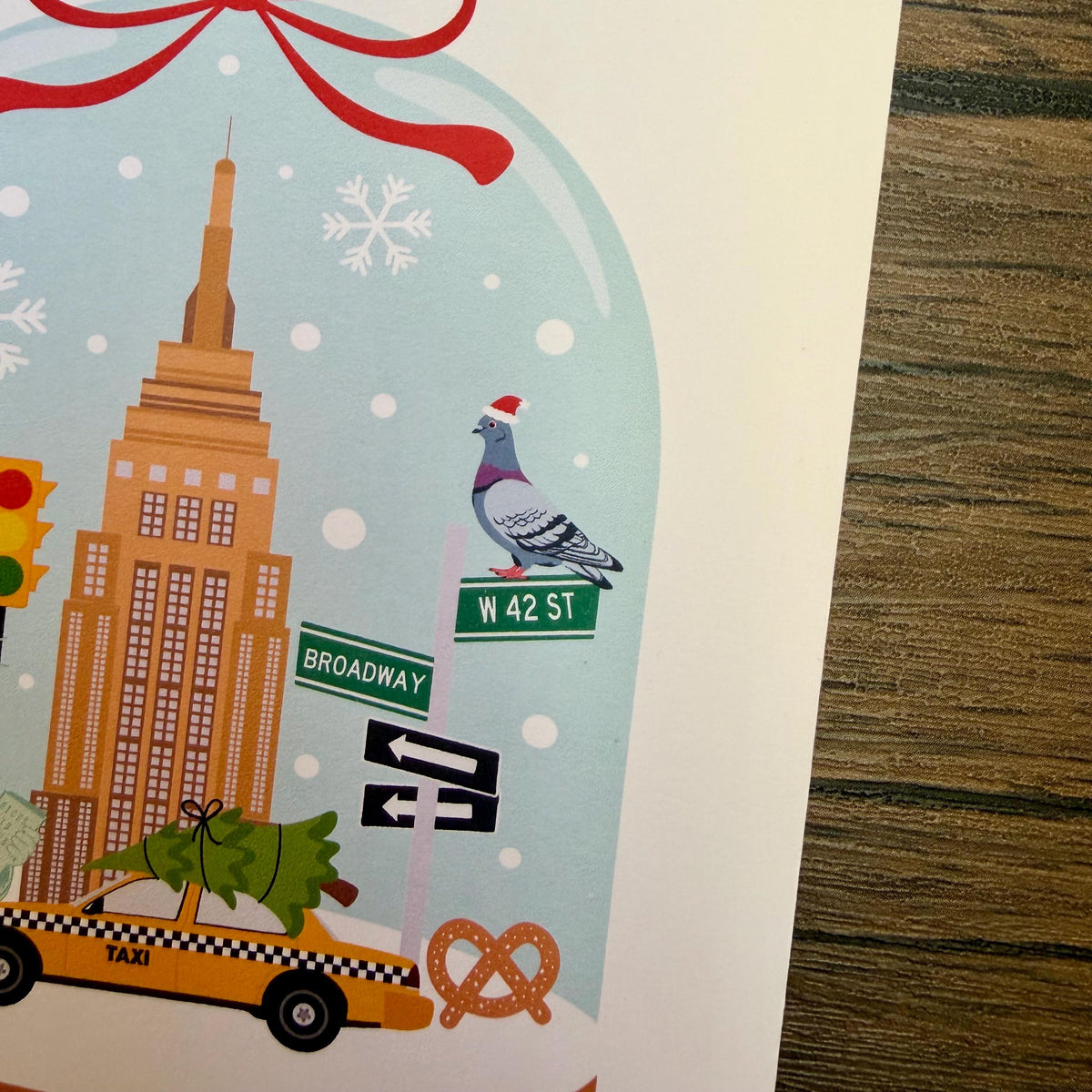 Warm Wishes From New York Card| NY Snow Globe Card| New York Christmas Card