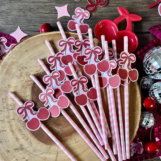 Cherry Paper Straws