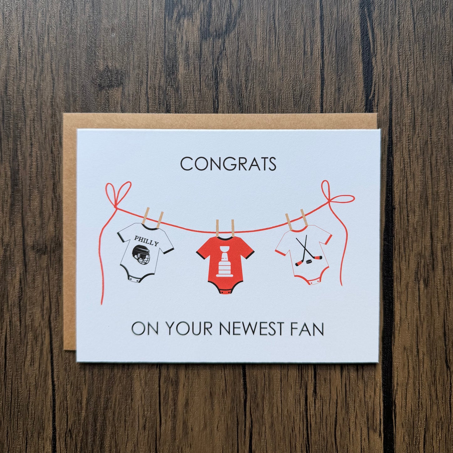 Congrats On Your Newest Fan Philly Hocky New Baby Card