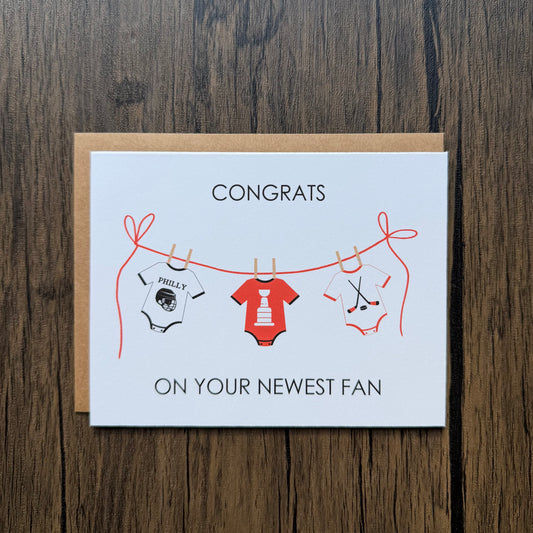 Congrats On Your Newest Fan Philly Hockey New Baby Card