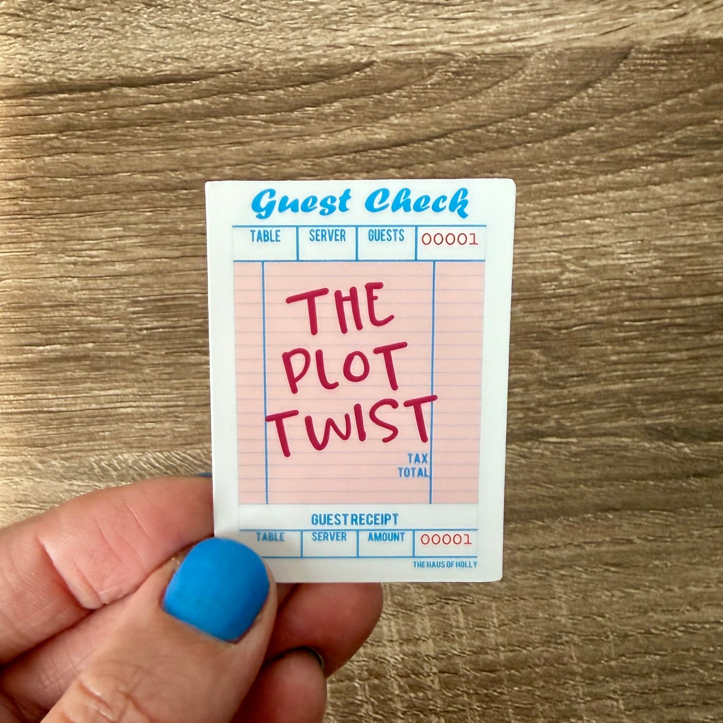 The Plot Twist Guest Check Sticker