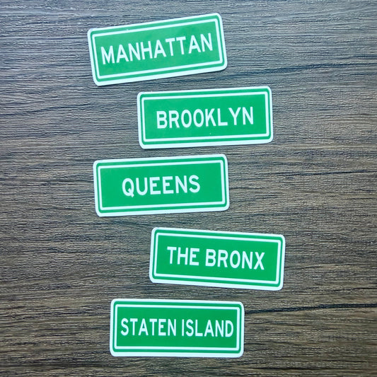 New York City Street Signs Sticker Set (Five Boroughs)