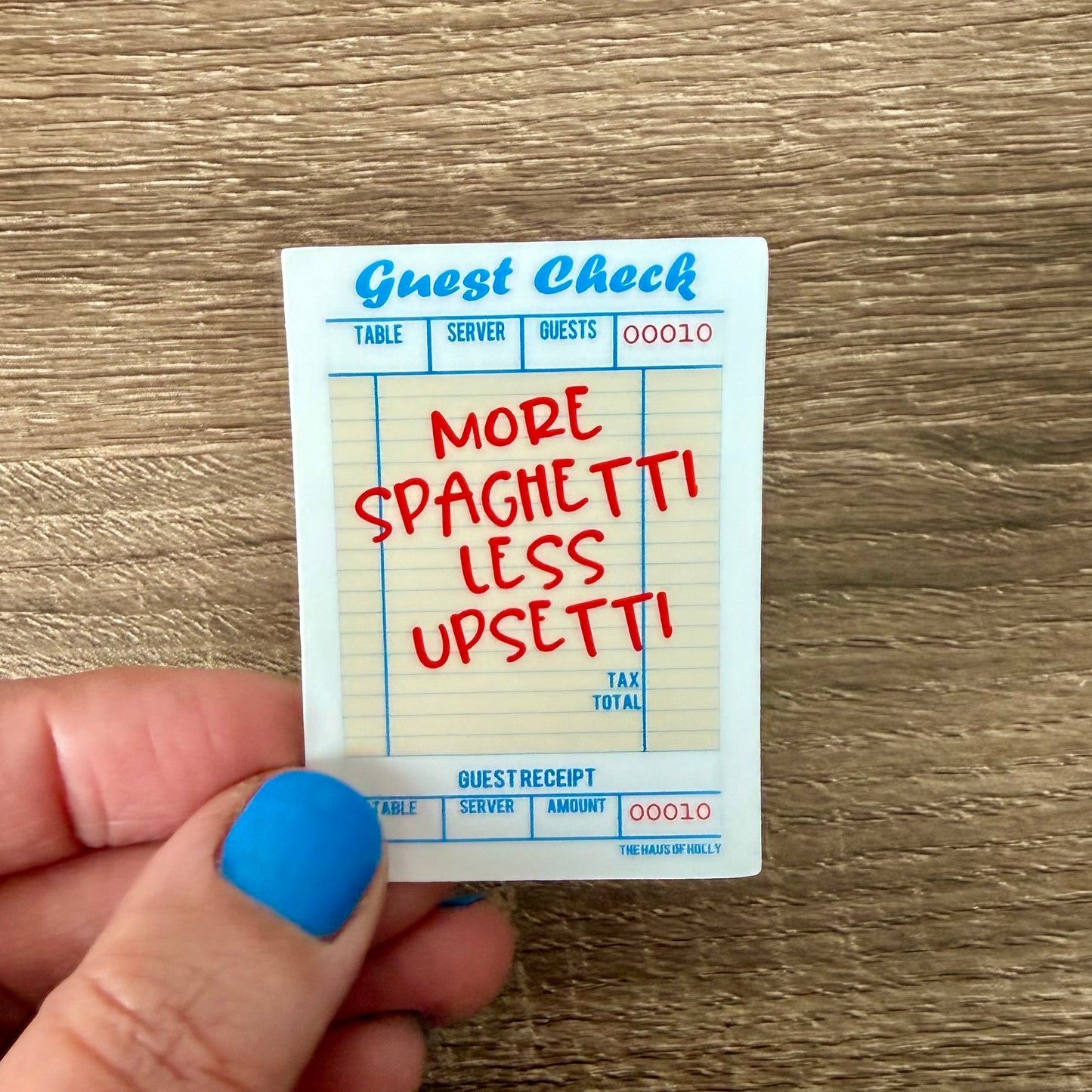 More Spaghetti Pasta Guest Check Sticker