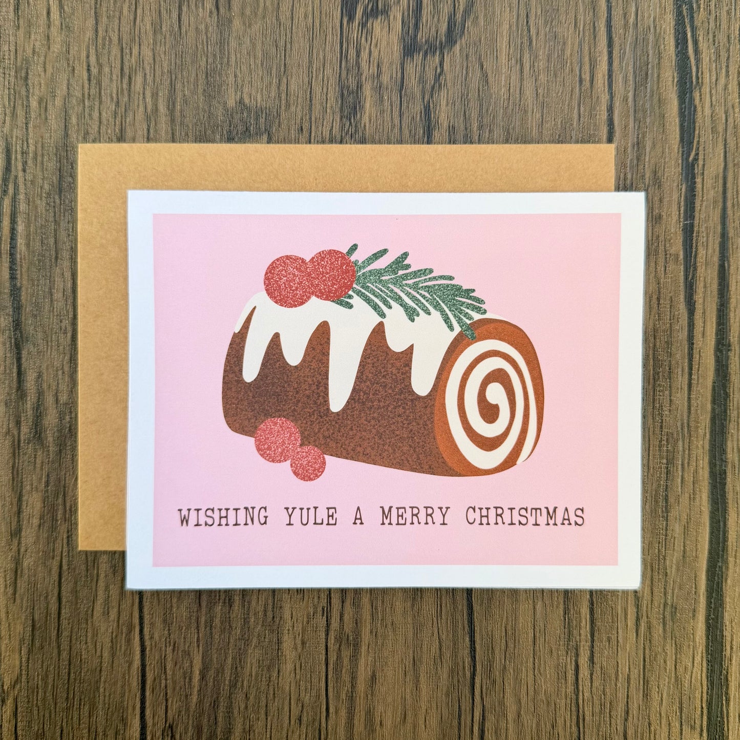Yule Log Christmas Card