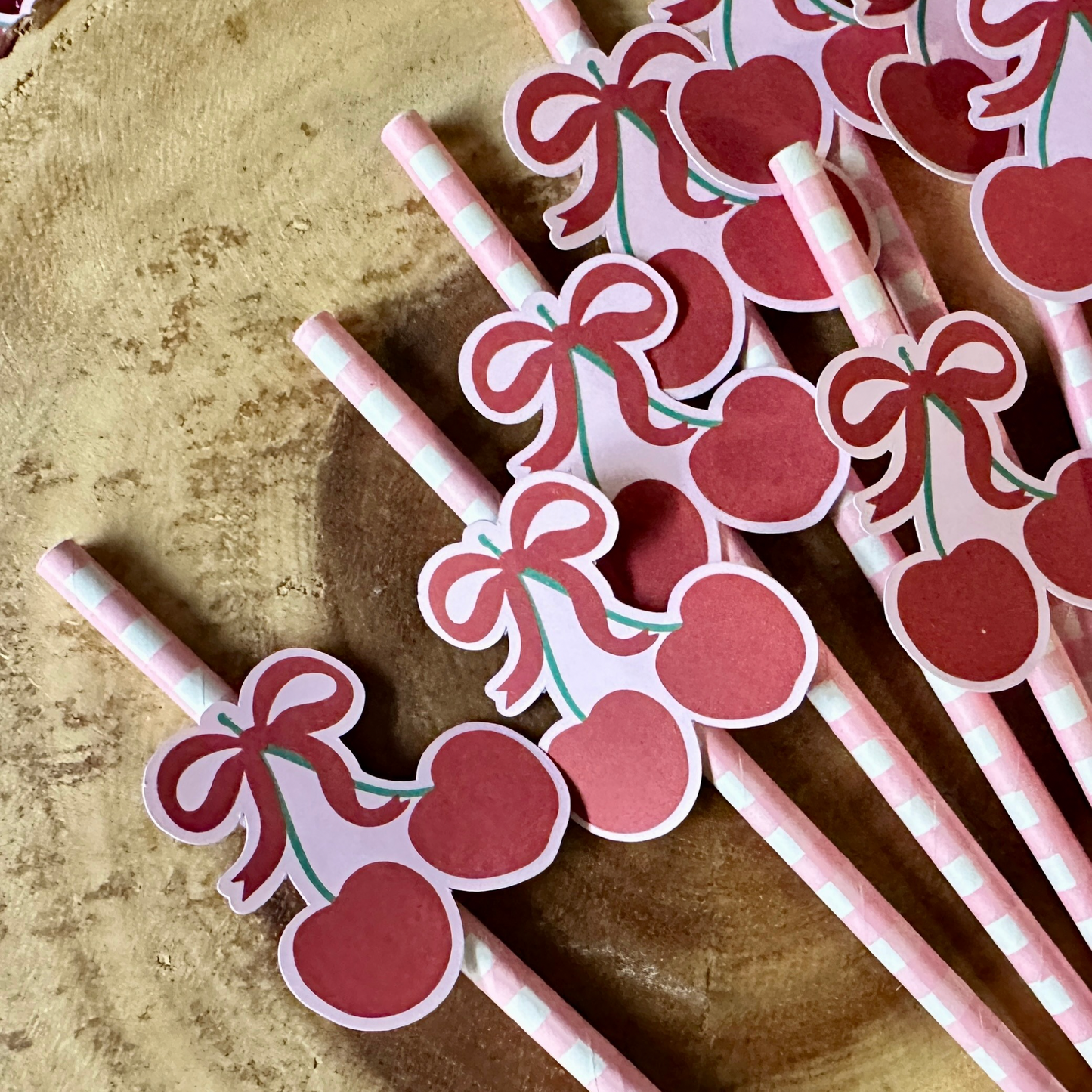 Cherry Paper Straws