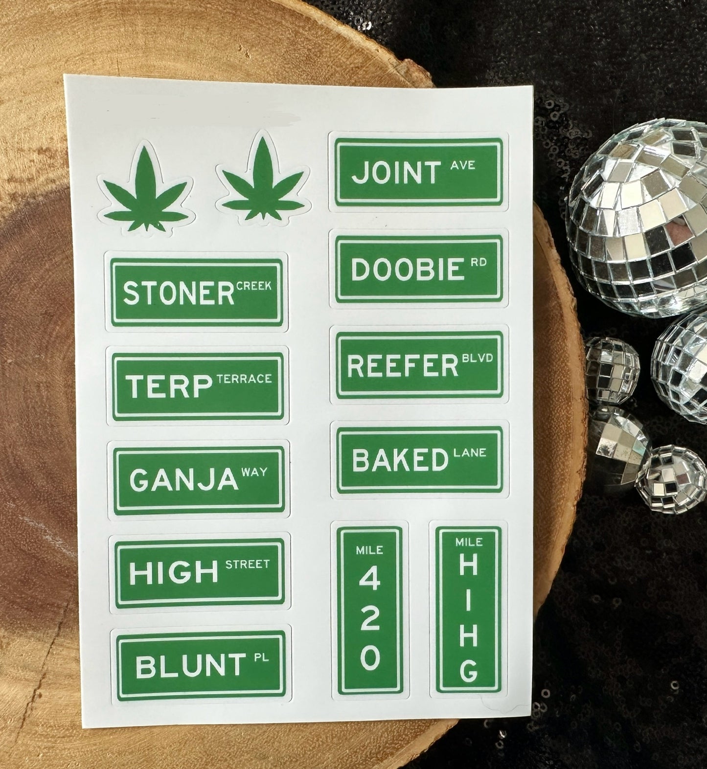 STONER STREET SIGNS STICKER SHEET