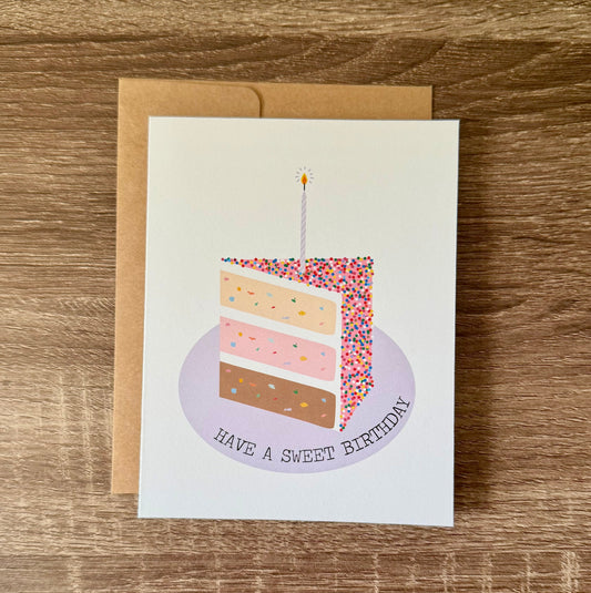 Have a Sweet Birthday Cake Slice Card
