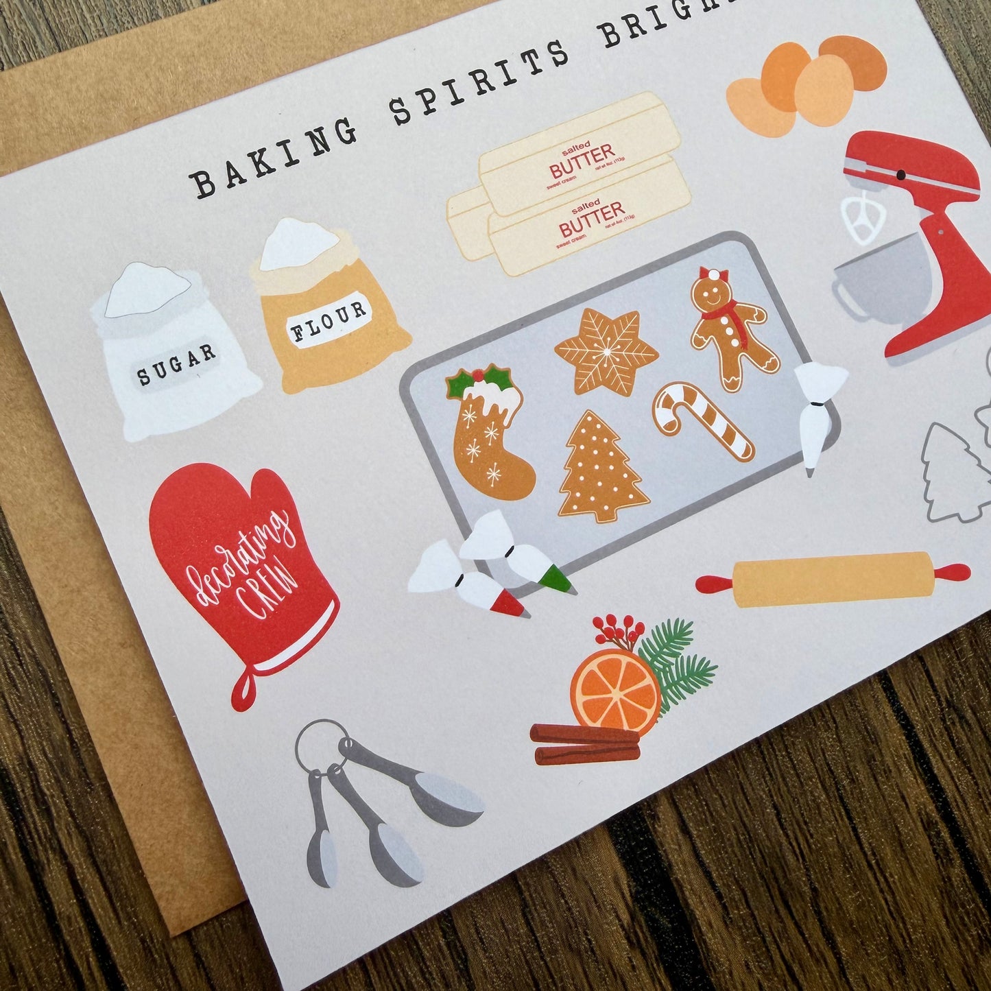 Baking Spirits Bright Christmas Card