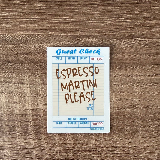Espresso Martini Please Guest Check Sticker