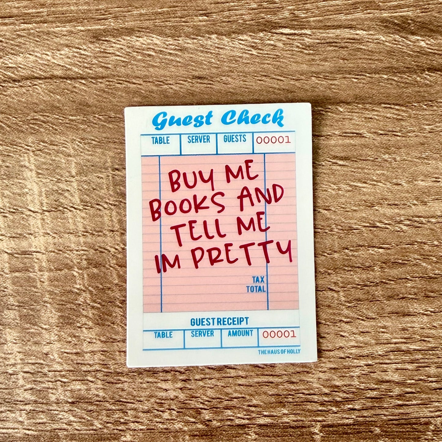Buy Me Books and Tell Me Im Pretty Guest Check Stickers