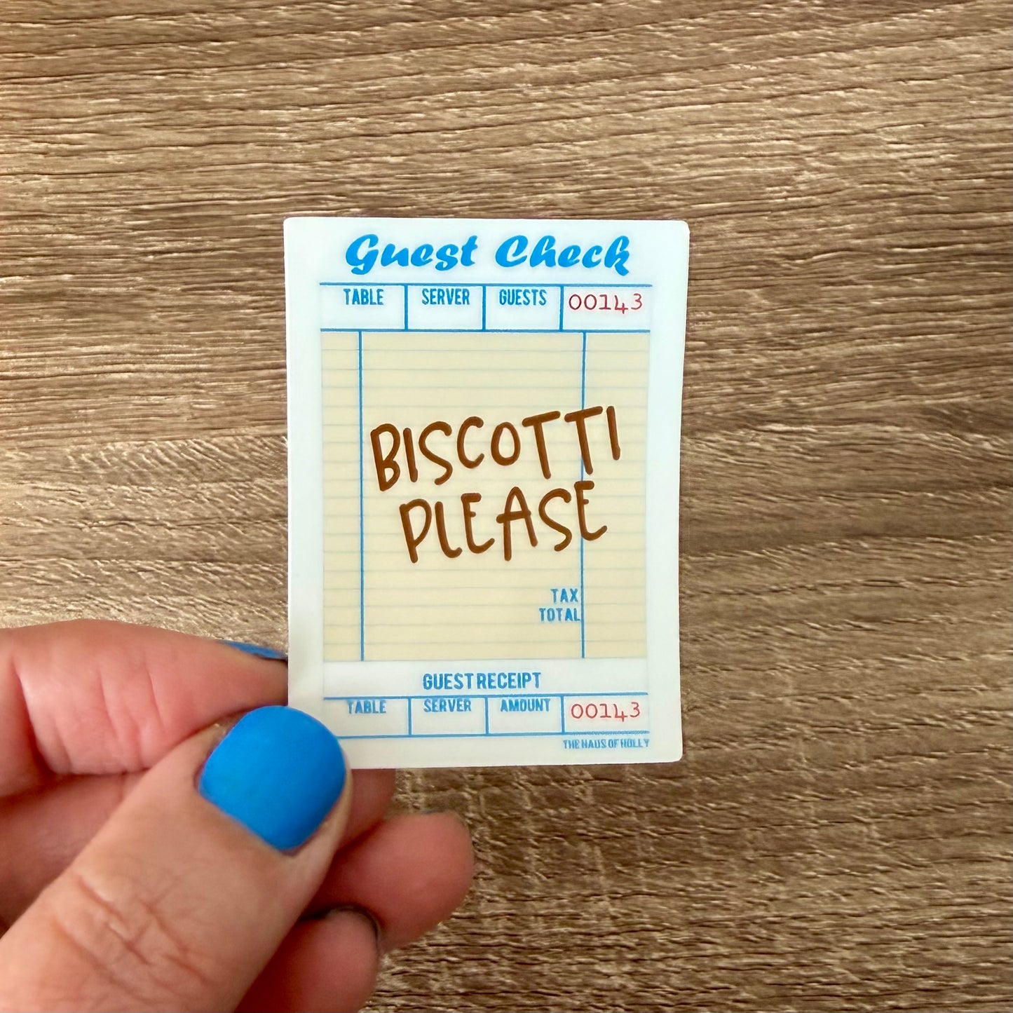 Biscotti Please Guest Check Sticker