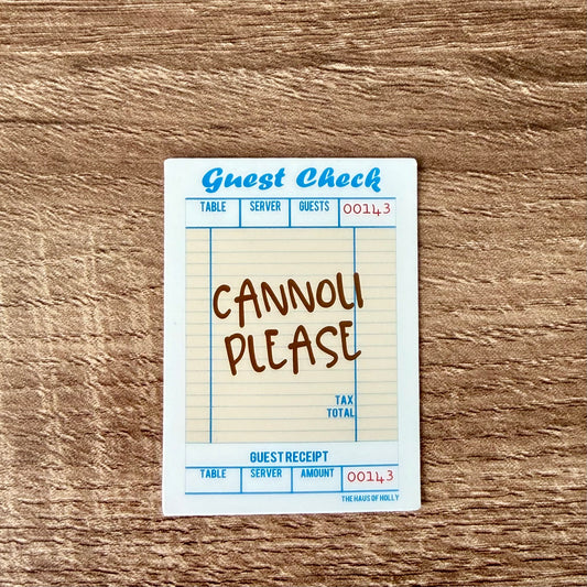 Cannoli Please Guest Check Sticker