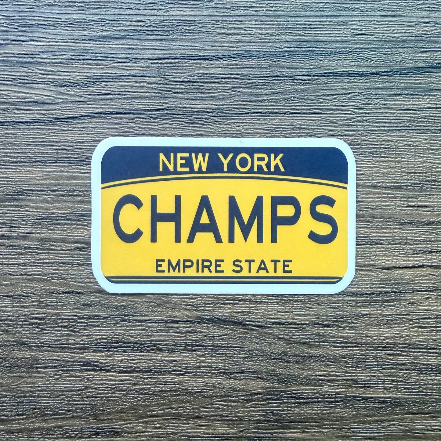 NY Champs License Plate Sticker