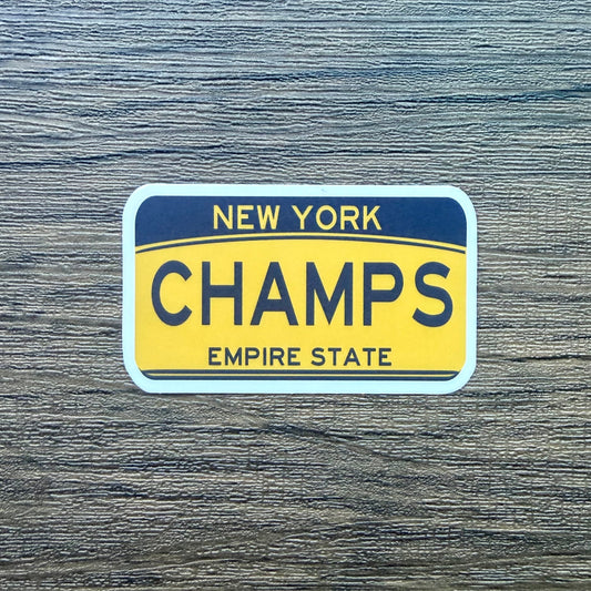 NY Champs License Plate Sticker