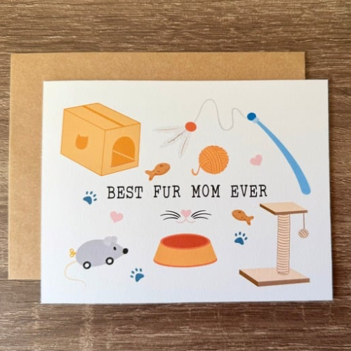 Best Fur Mom Ever Cat Mother's Day Card