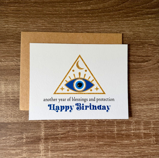 Evil Eye Embellished Birthday Card