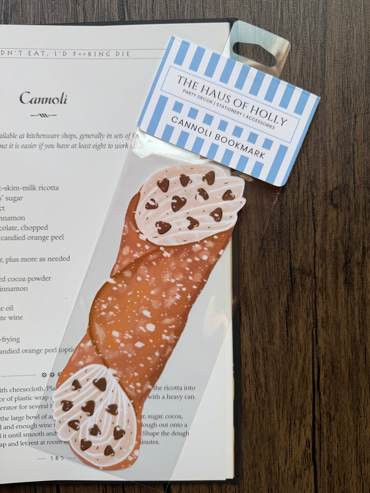 Cannoli Bookmark Laminated