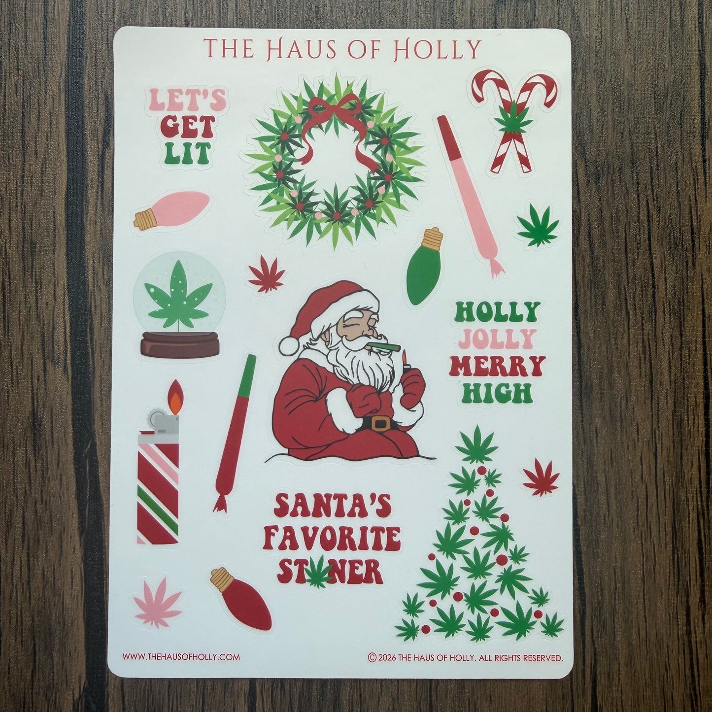 Santa's Favorite Stoner Sticker Sheet