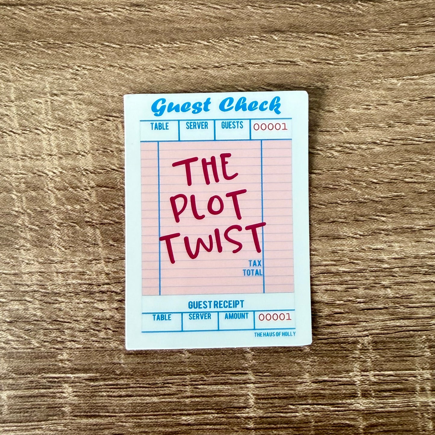 The Plot Twist Guest Check Sticker