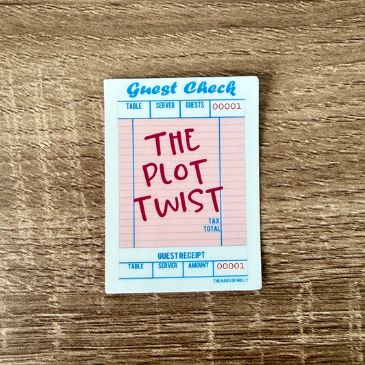 The Plot Twist Guest Check Sticker