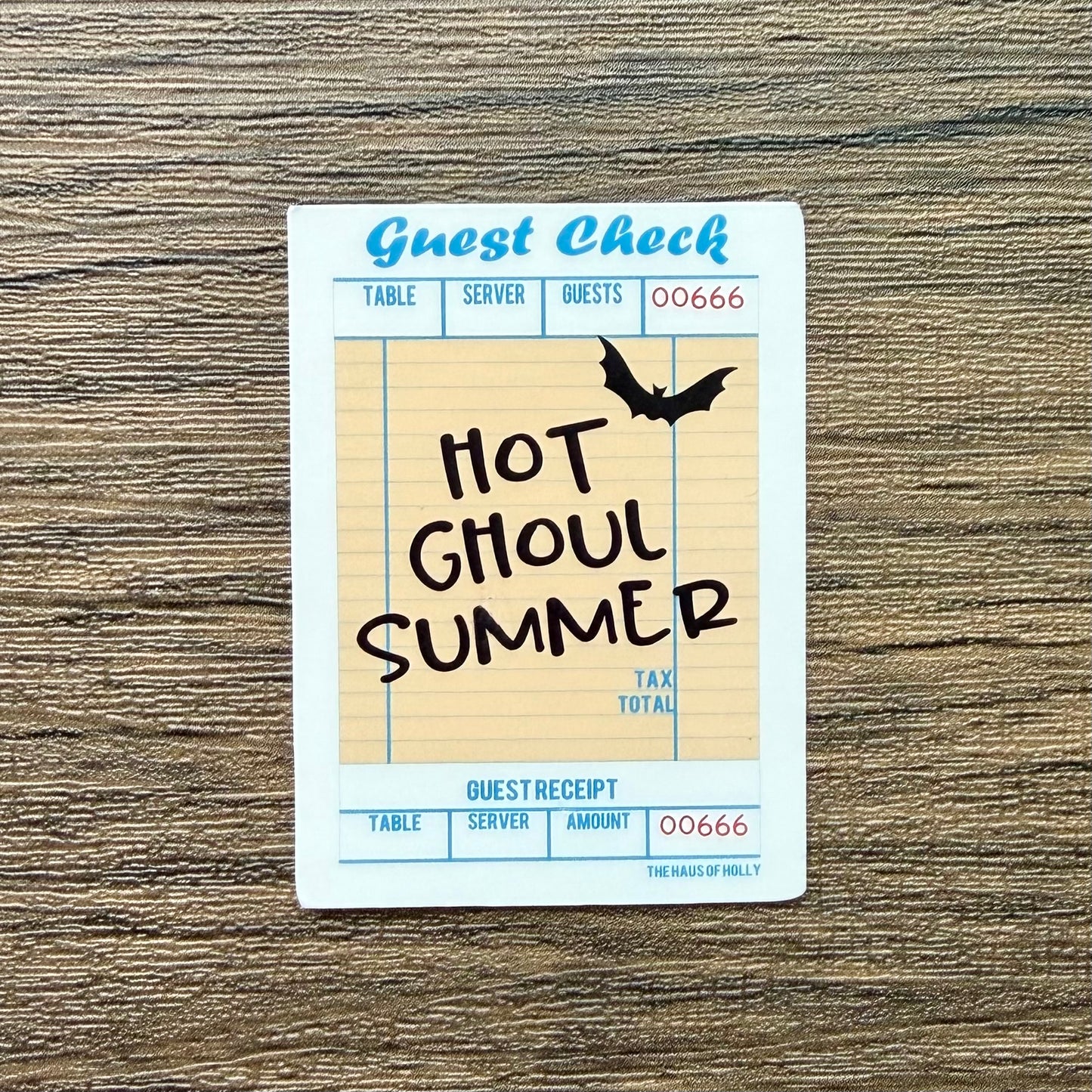Hot Ghoul Summer Guest Check Sticker