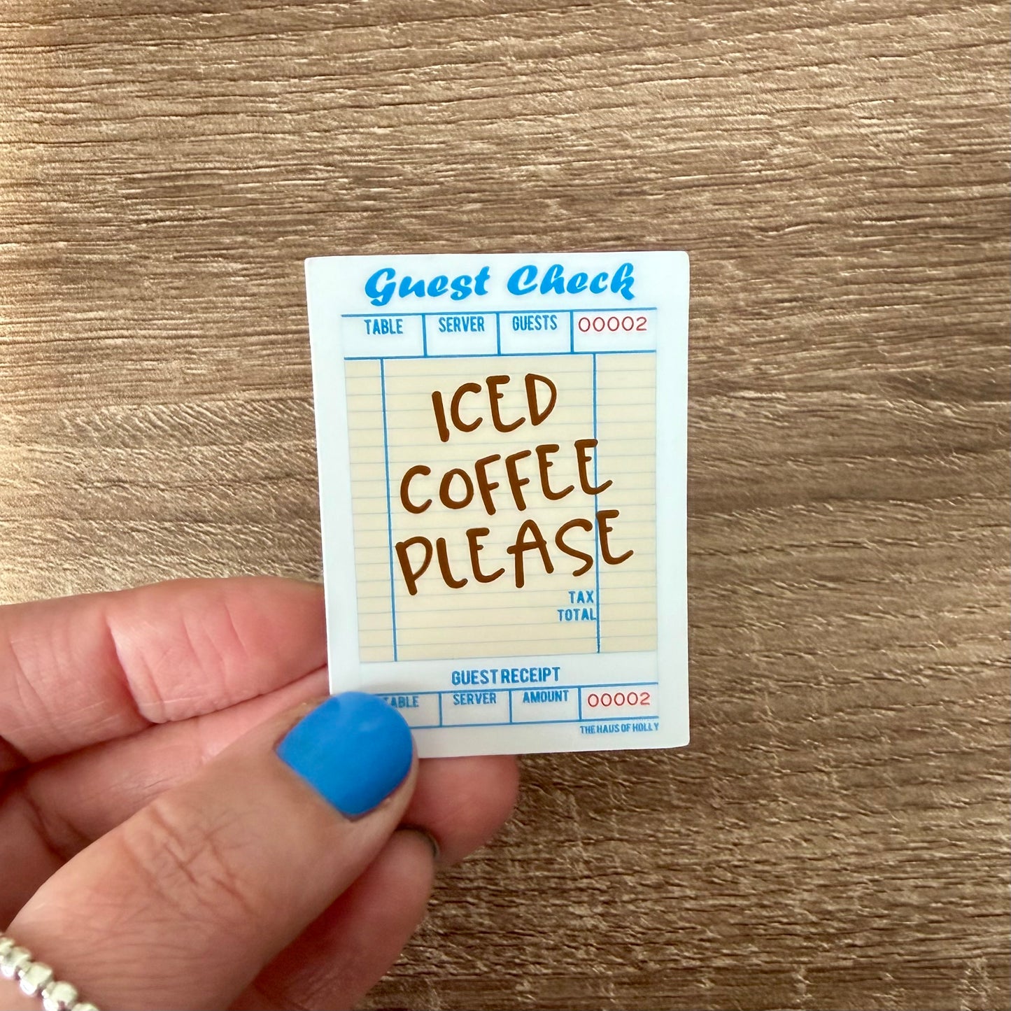 Iced Coffee Please Guest Check Sticker