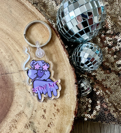 STAY LIT BEAR KEYCHAIN