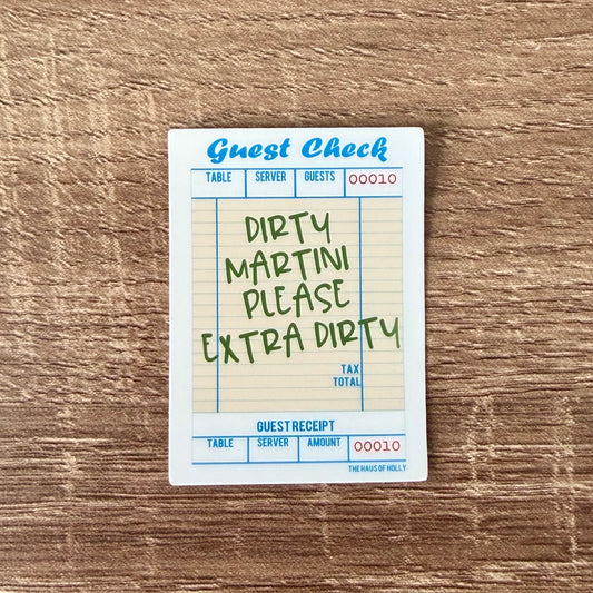 Dirty Martini Please Guest Check Sticker