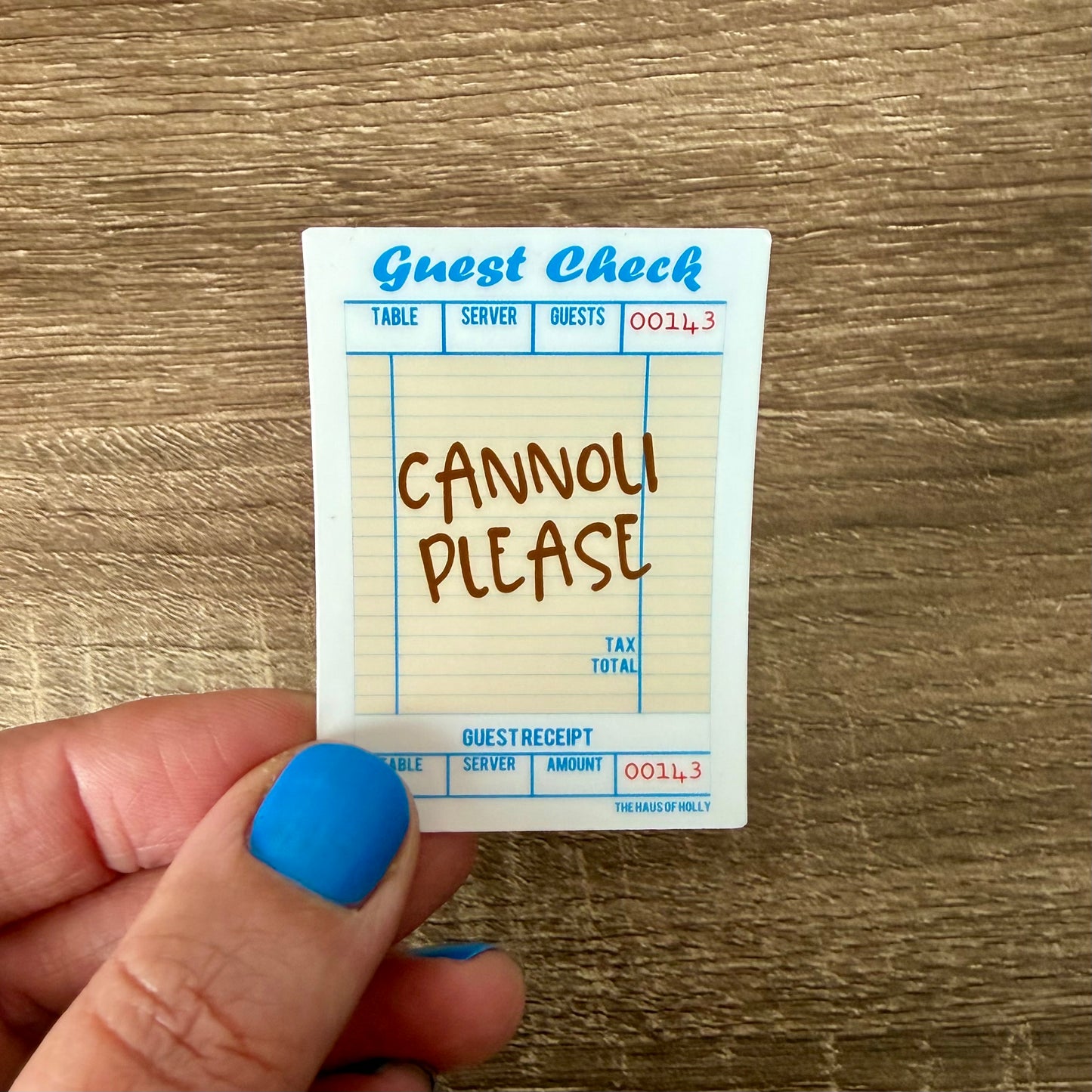 Cannoli Please Guest Check Sticker