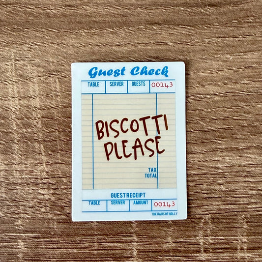 Biscotti Please Guest Check Sticker