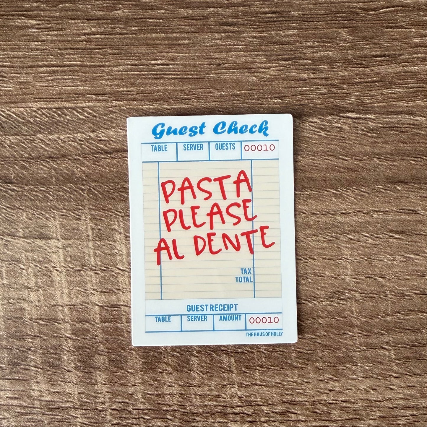 Pasta Please Guest Check Sticker