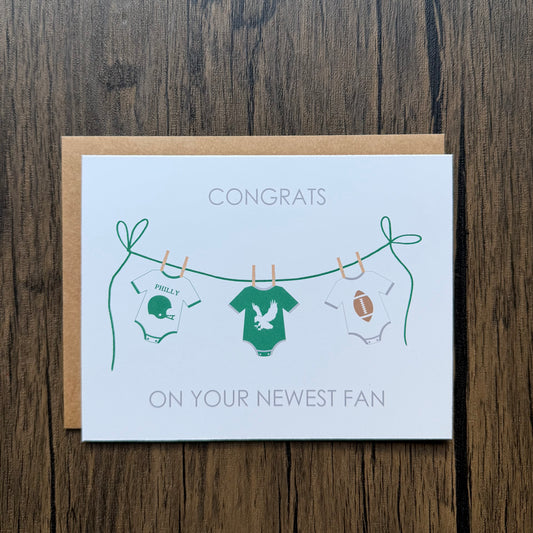 Congrats On Your Newest Fan Philly Football New Baby Card