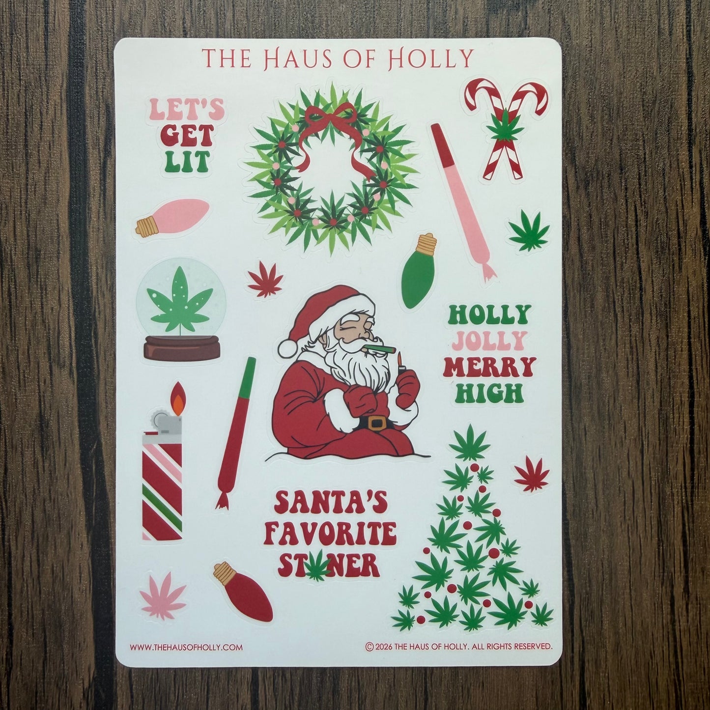 Santa's Favorite Stoner Sticker Sheet