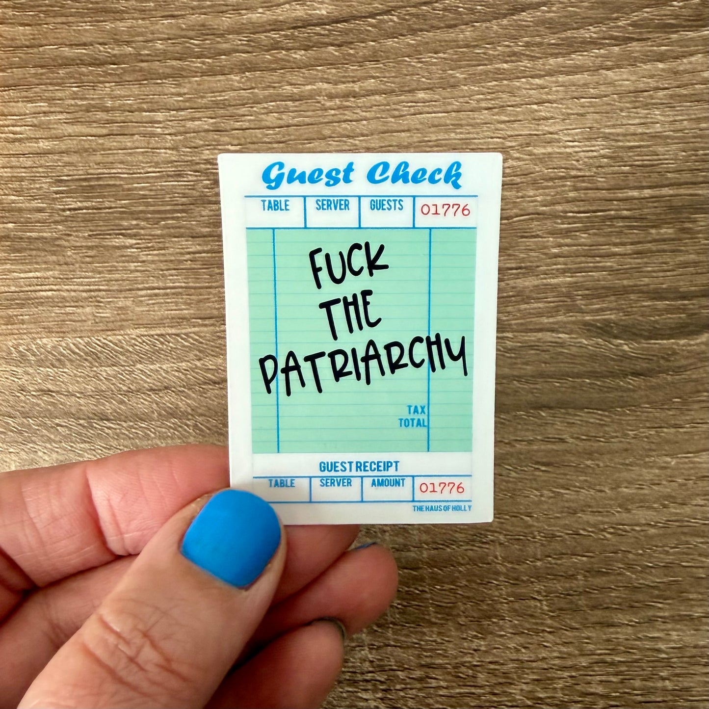 Fuck the Patriarchy Guest Check Sticker