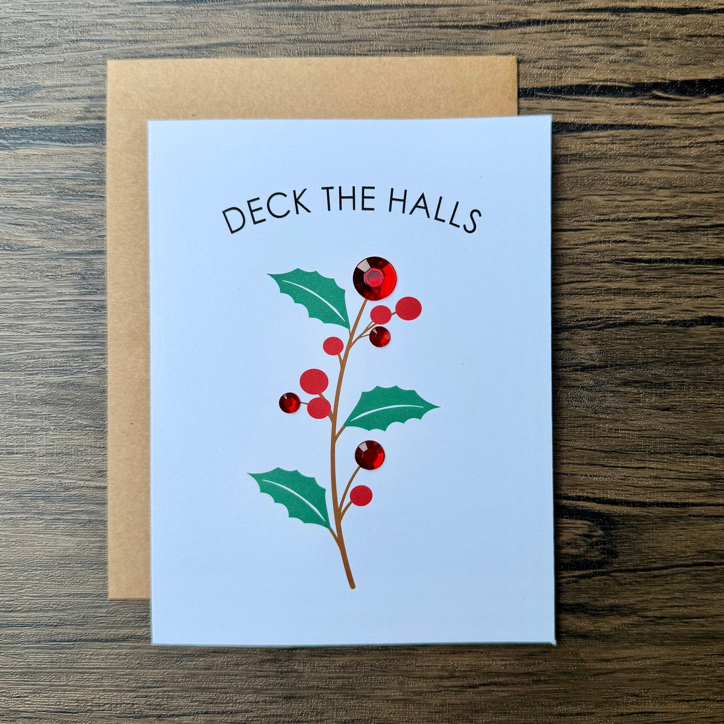 Deck the Halls Holly Christmas Card