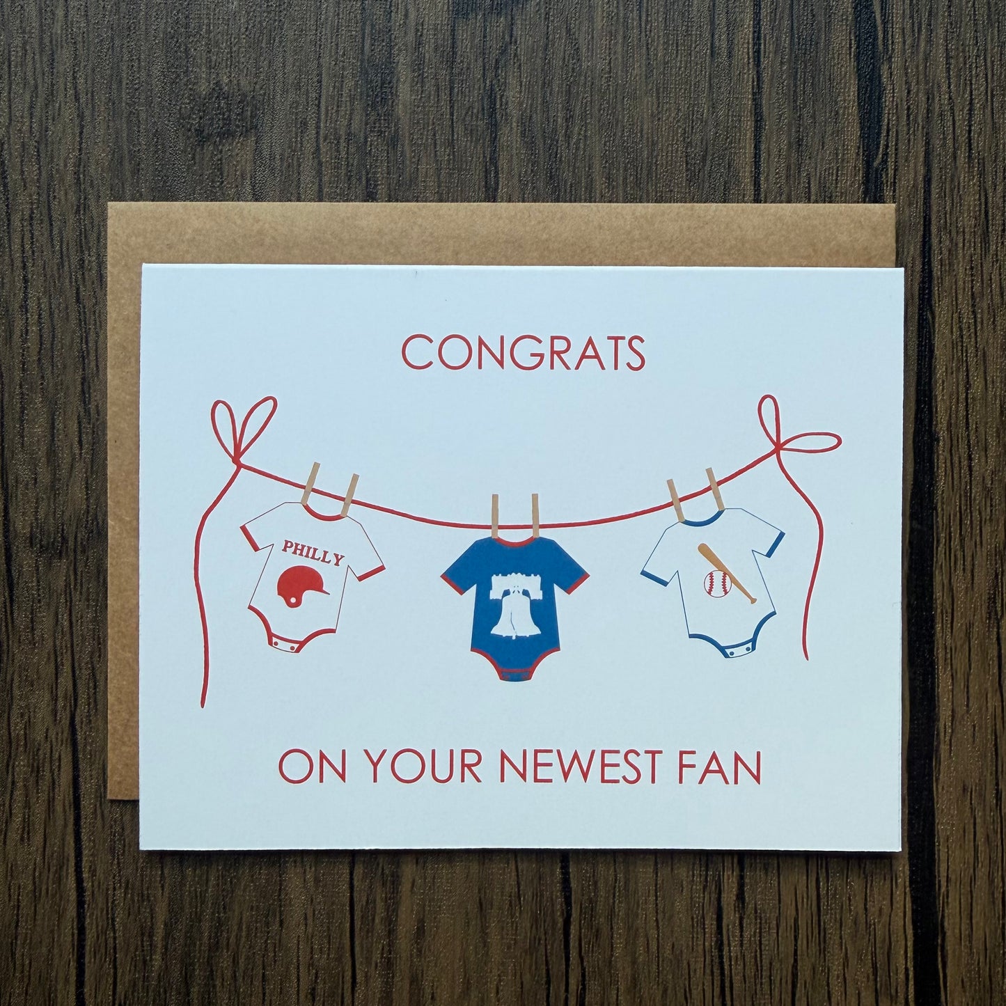 Congrats On Your Newest Fan Philly Baseball New Baby Card
