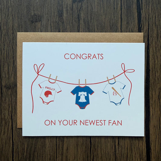 Congrats On Your Newest Fan Philly Baseball New Baby Card