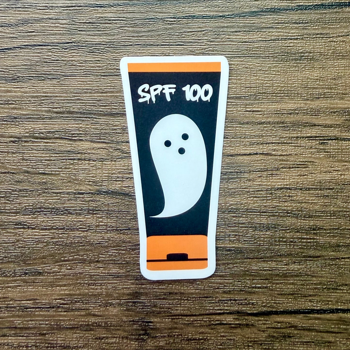 Spooky Sun Tan Lotion Sticker