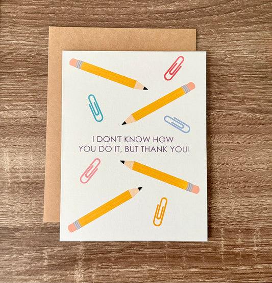 Pencil Teacher Appreciation Card