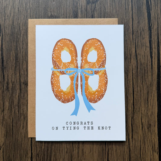 Congrats On Tying the Knot Philly Pretzel Wedding Card