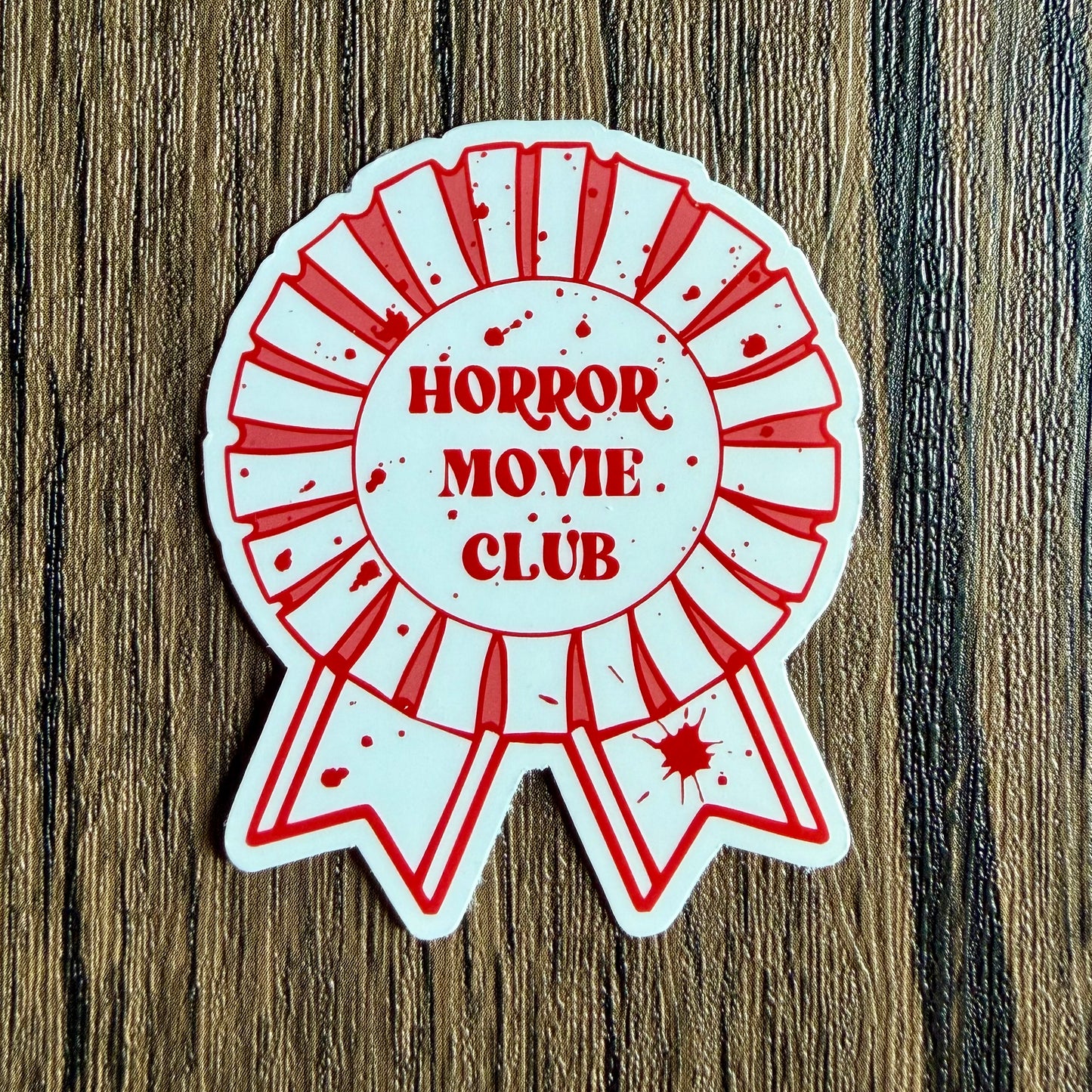 Horror Movie Club Ribbon Sticker