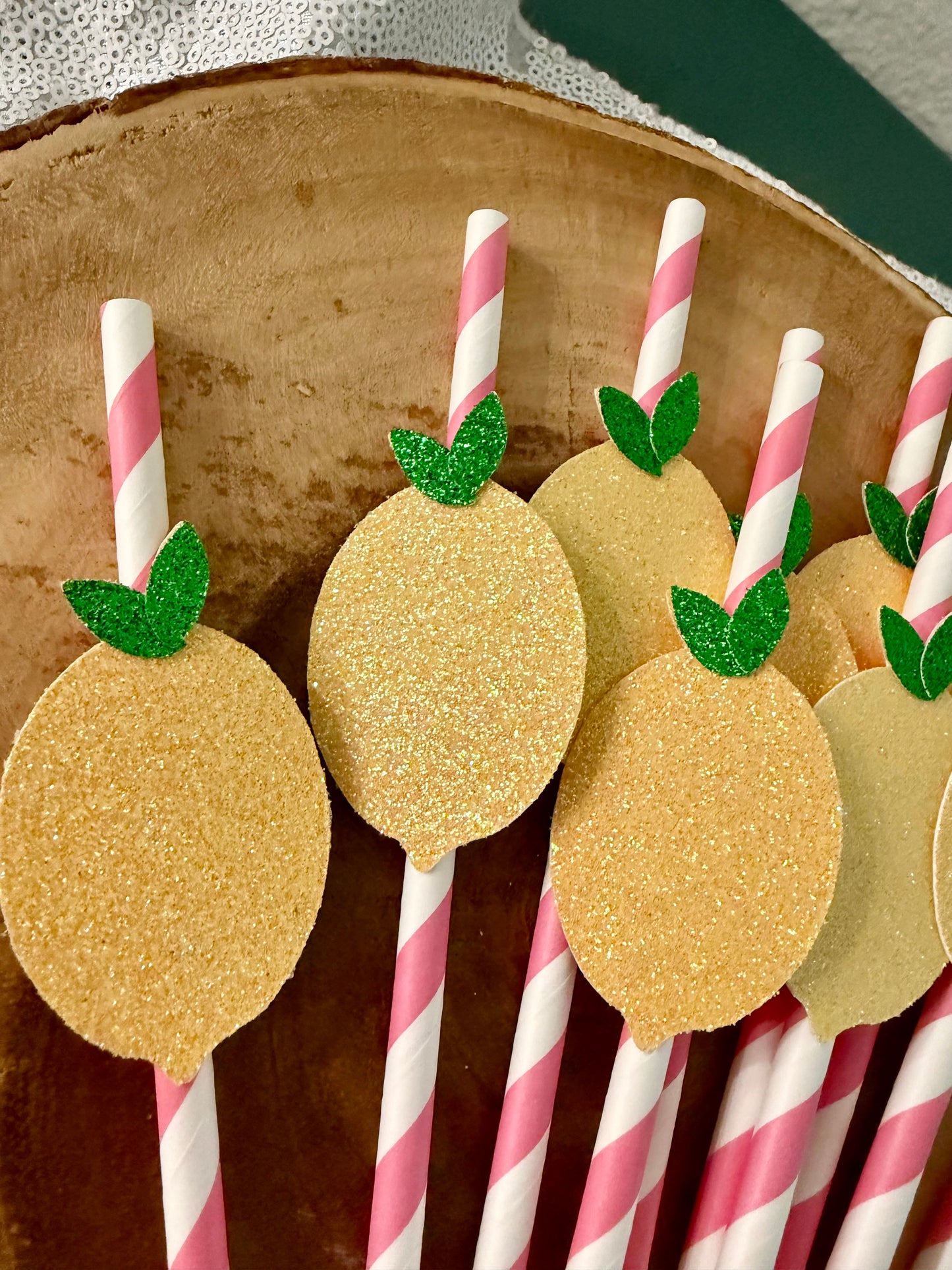 Glitter Lemon Straws