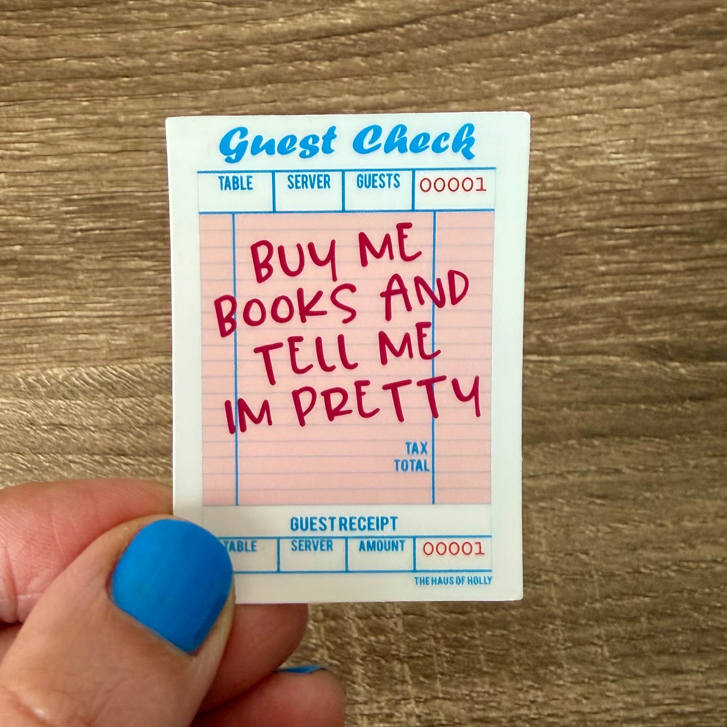 Buy Me Books and Tell Me Im Pretty Guest Check Stickers