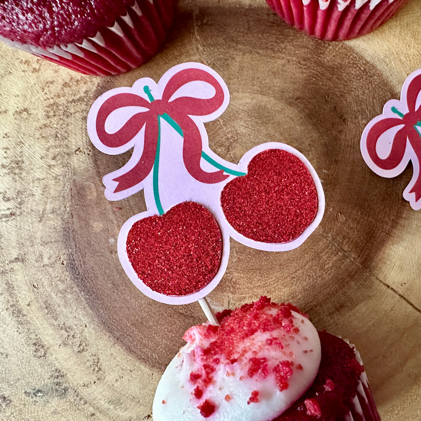 Cherry Cupcake Toppers