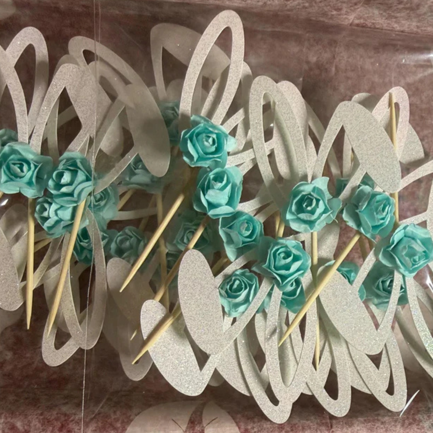 Embellished Bunny Ear Cupcake Toppers (Qty. 6)