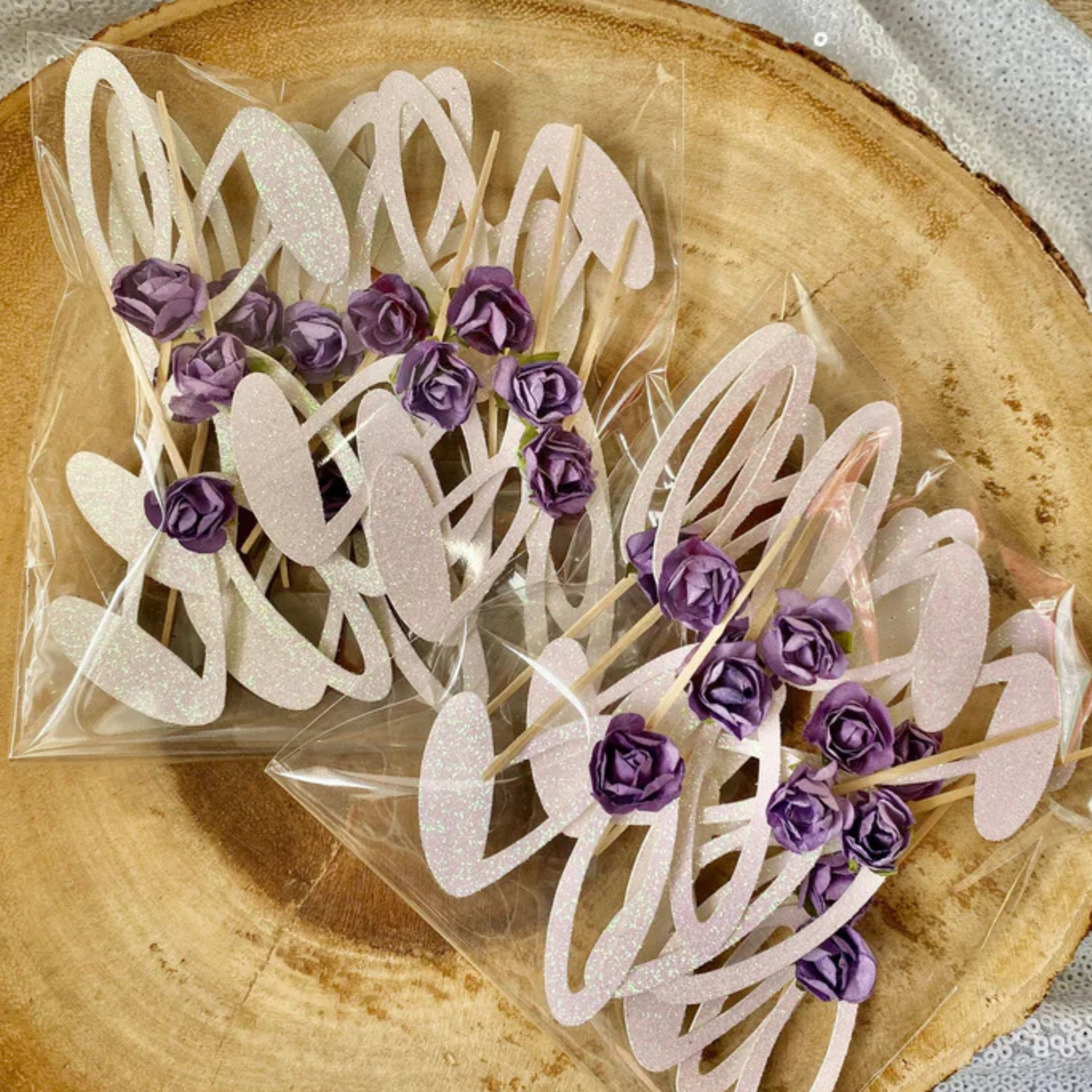 Embellished Bunny Ear Cupcake Toppers (Qty. 6)