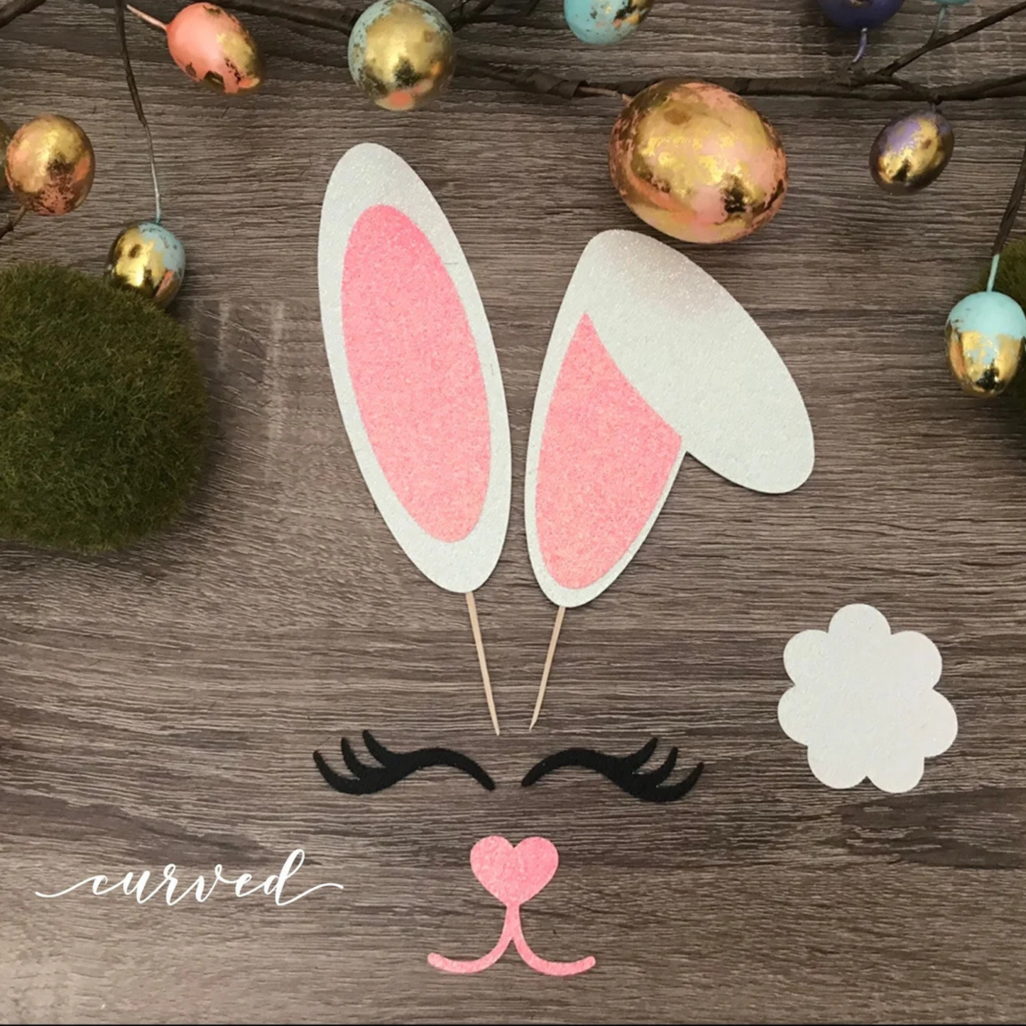 Easter Bunny Cake Topper Set