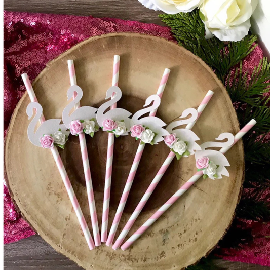 Embellished Swan Straws